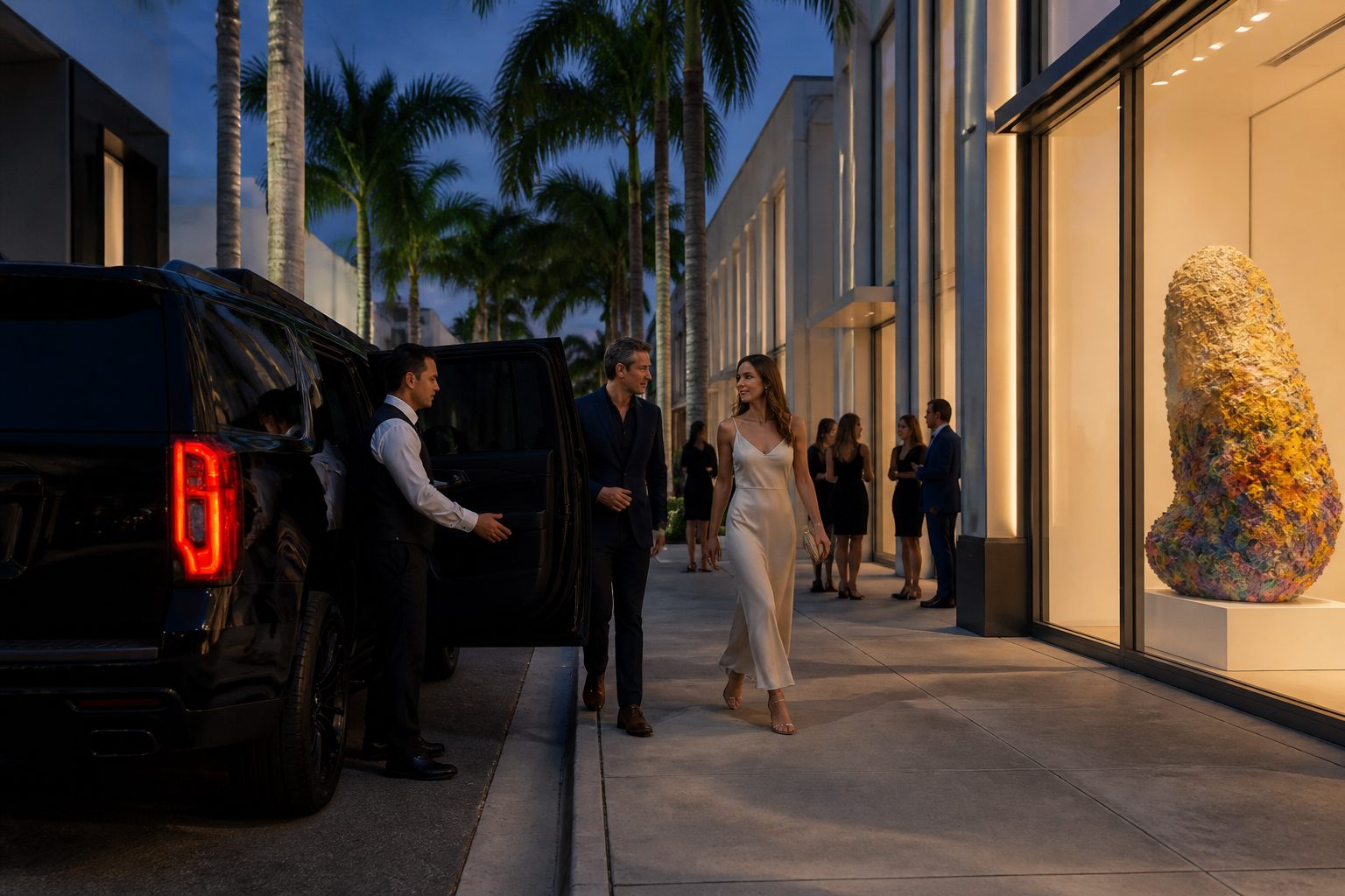 Luxury car service in Miami's Design District and Wynwood during Art Basel satellite fair week
