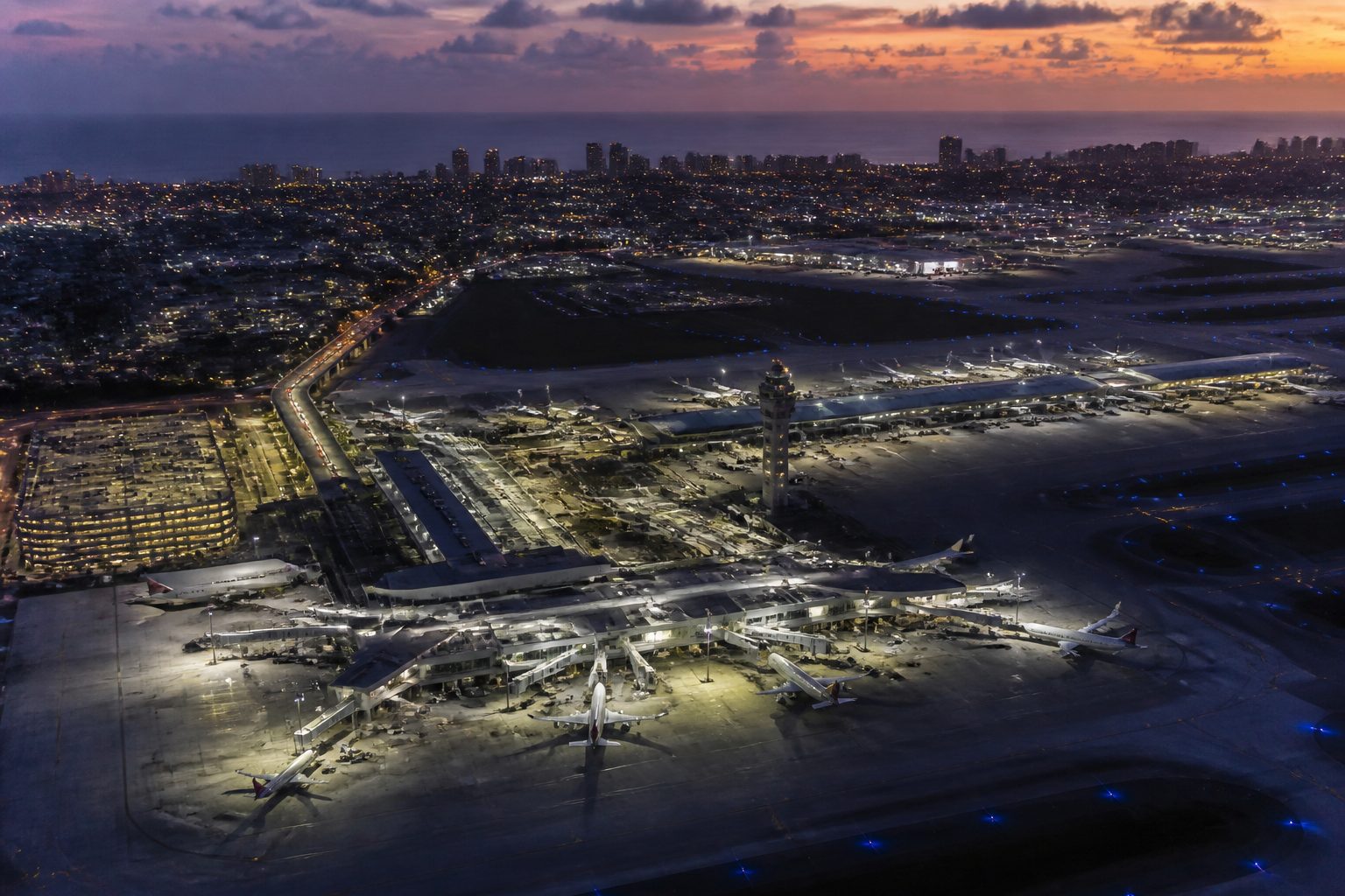 Aerial view of Fort Lauderdale and FLL airport establishing the city as South Florida's premier corporate travel hub