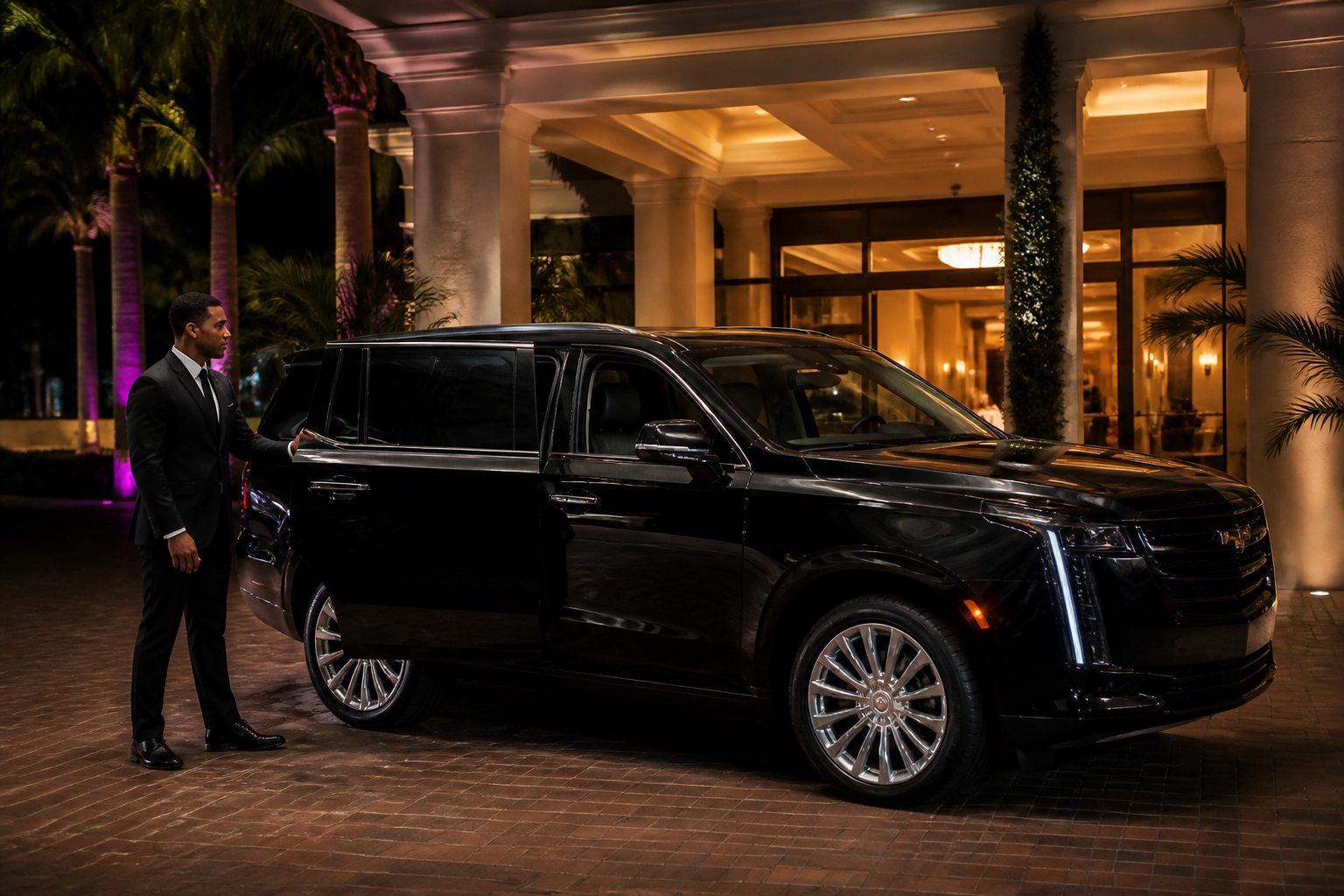 123CTS Miami event transportation fleet — luxury sedans, SUVs, and coach buses for corporate group car service