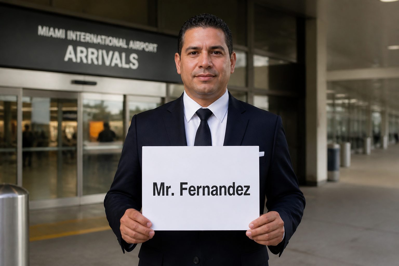 VIP event coordinator managing white-glove Miami corporate transportation with real-time flight tracking and logistics