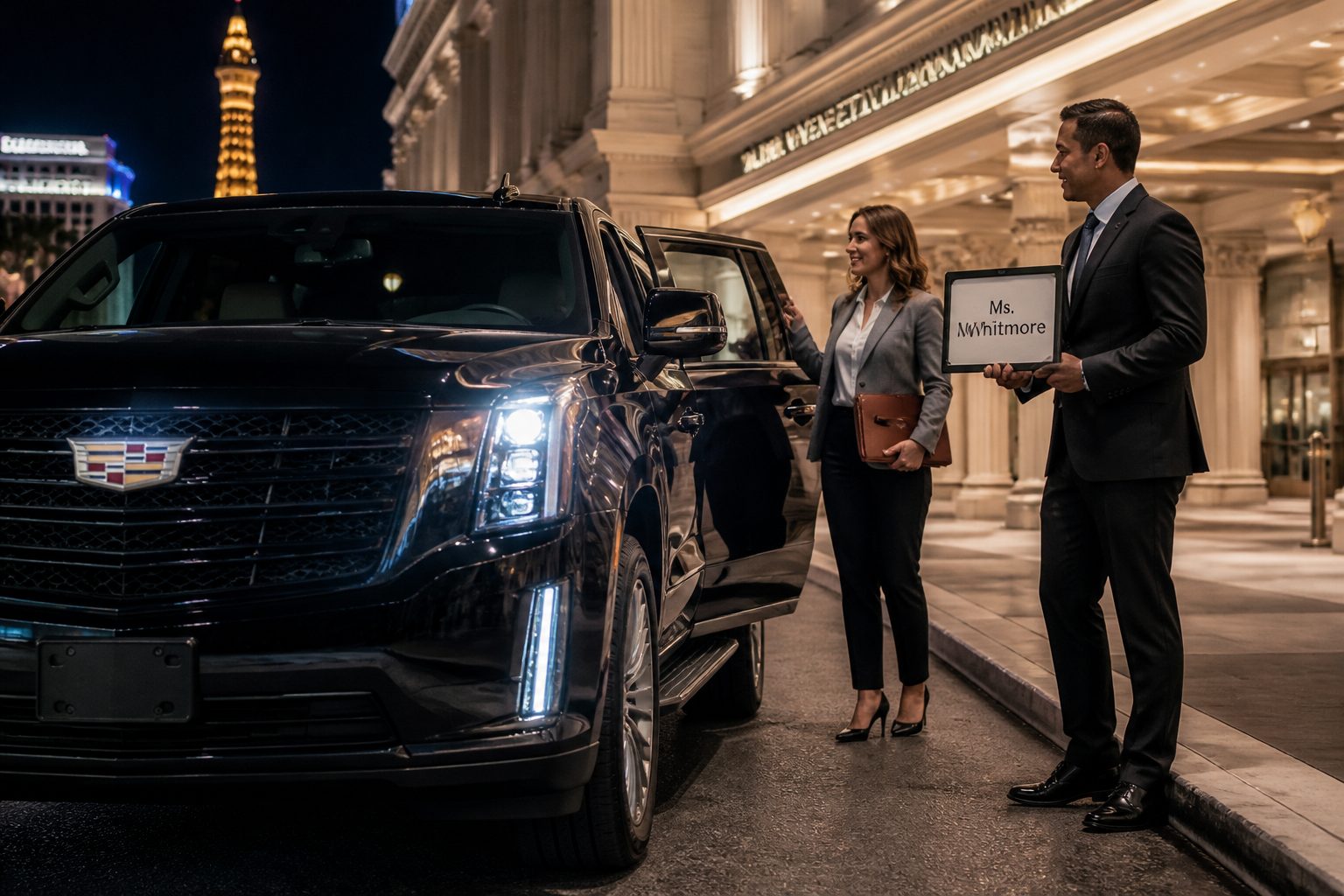 123 Corporate Transportation luxury fleet vehicles staged for a Las Vegas corporate convention event